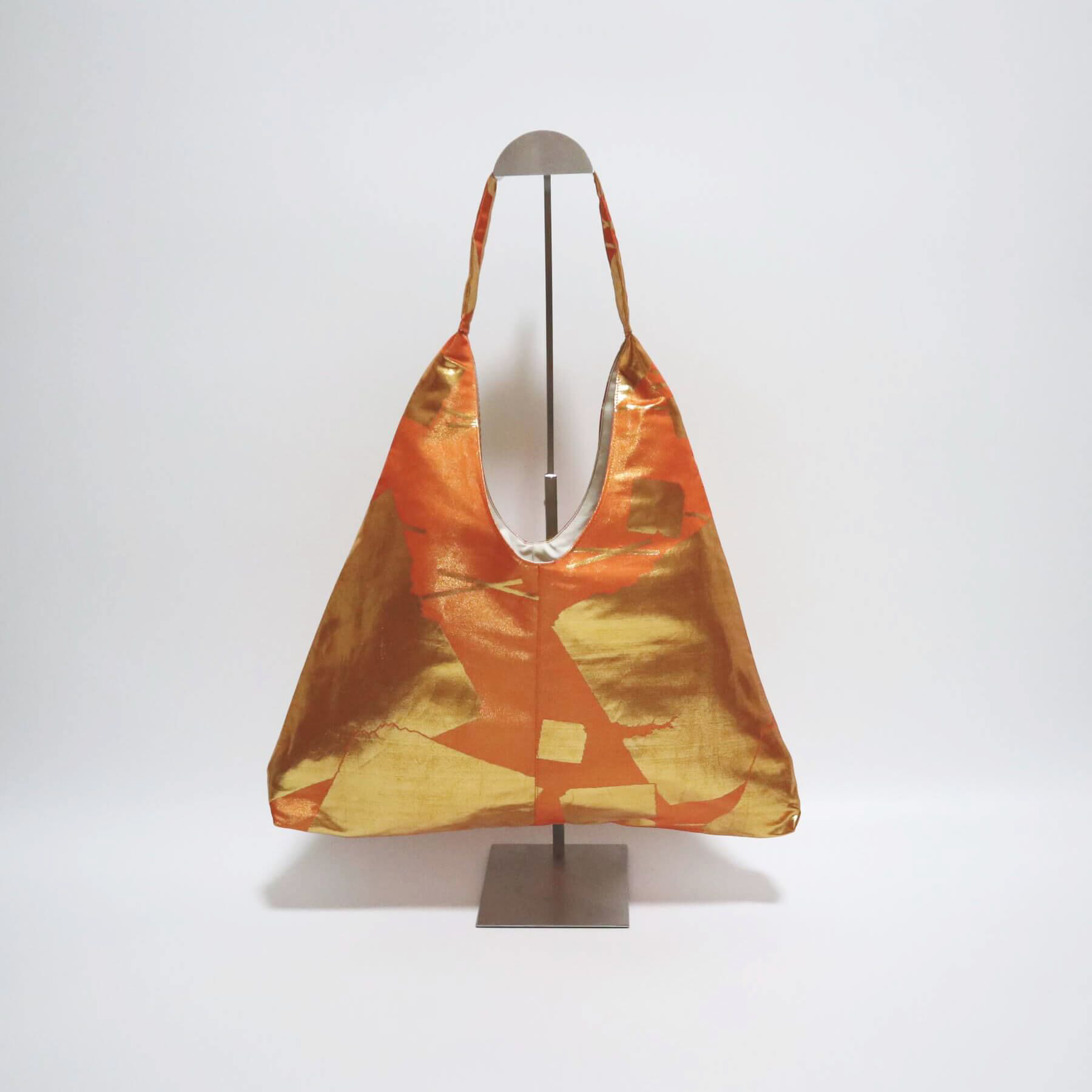 ■着物帯リメイク■　トライアングルトートバッグ（TT2503-OGG）