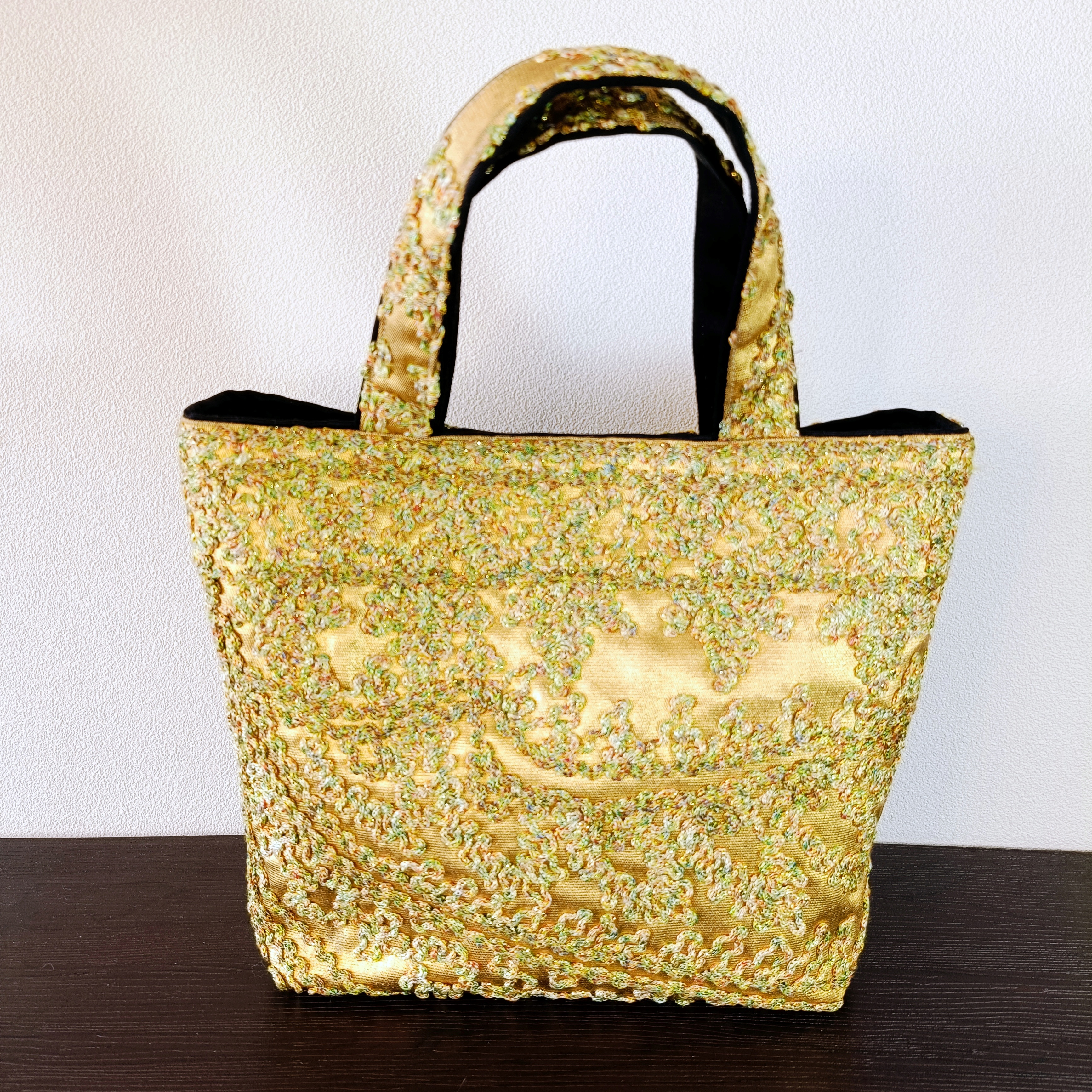 65 超レア!! 無月 刺繍 パーティバッグ 正絹 帯バッグ 着物 リメイク 日本製