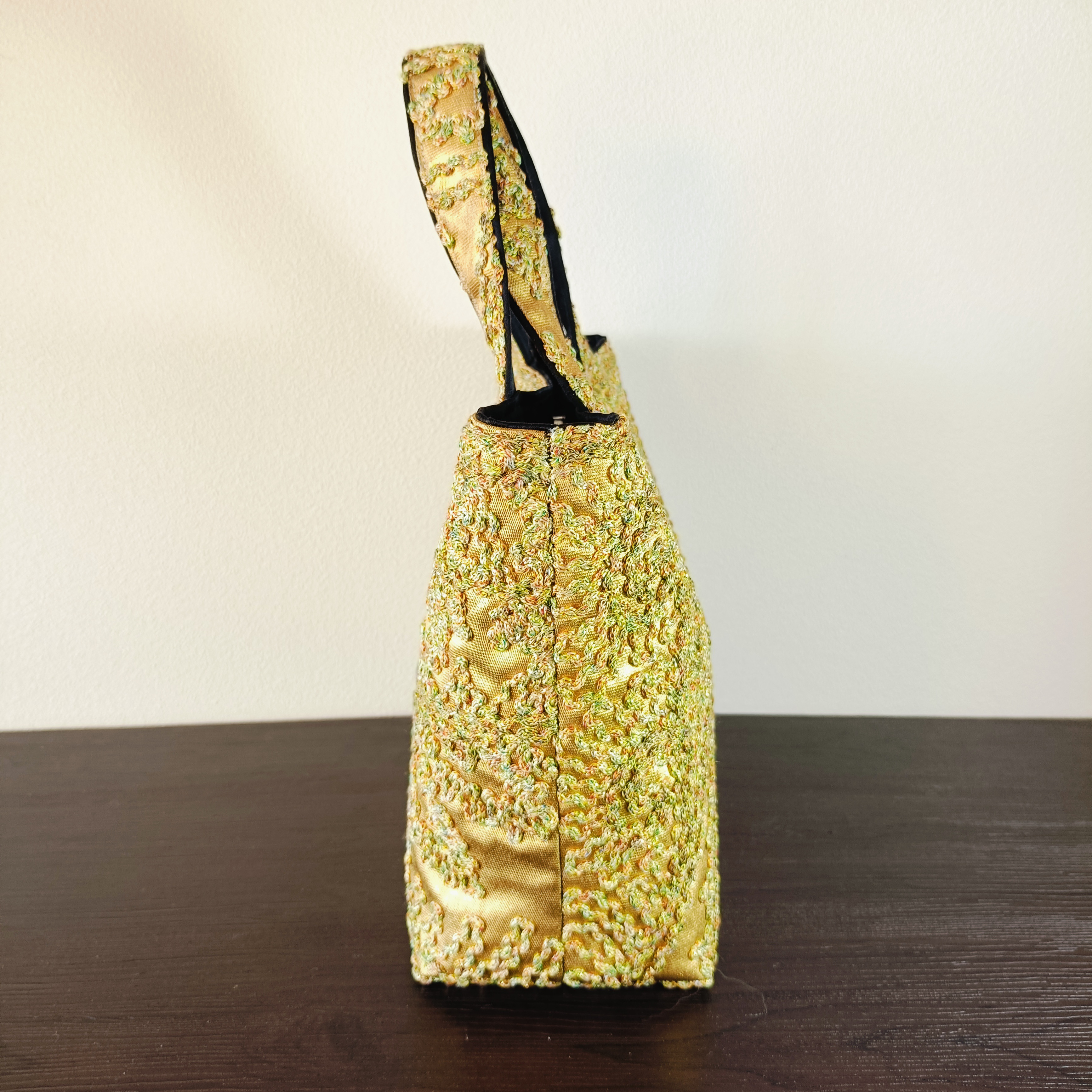 65 超レア!! 無月 刺繍 パーティバッグ 正絹 帯バッグ 着物 リメイク 日本製