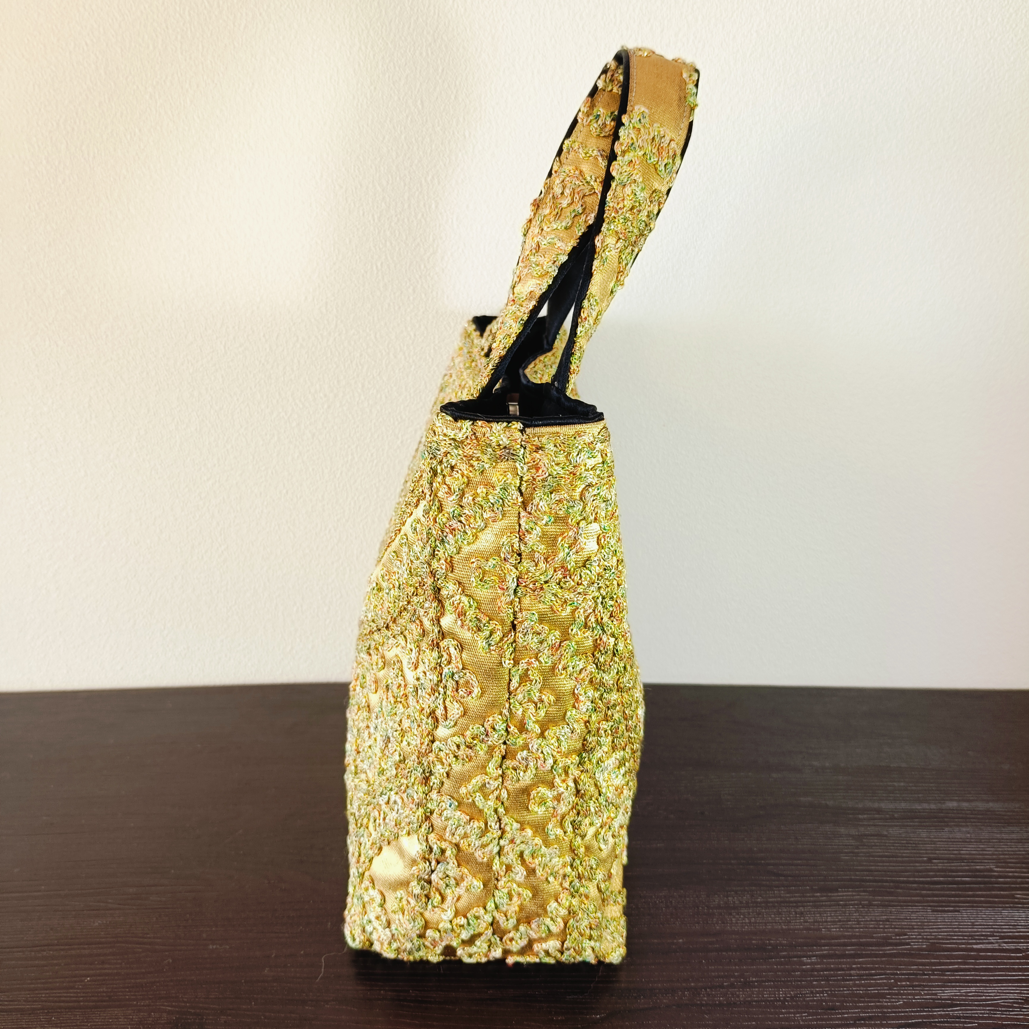 65 超レア!! 無月 刺繍 パーティバッグ 正絹 帯バッグ 着物 リメイク 日本製