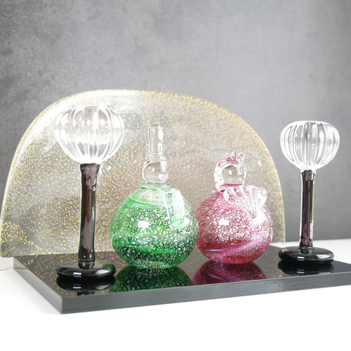 ガラスのお雛様【銀雲母きらり】飾りオプション色々ある雛人形