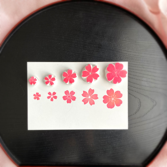５種の桜はんこ詰め合わせセット（3月4月の消しゴムはんこ） 3枚目の画像