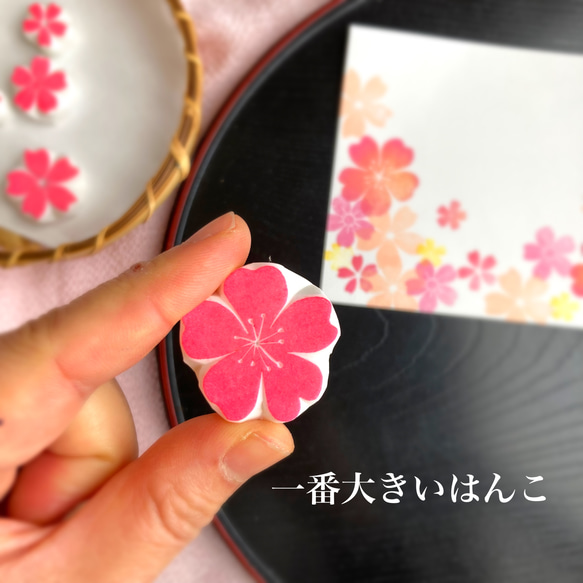 ５種の桜はんこ詰め合わせセット（3月4月の消しゴムはんこ） 5枚目の画像