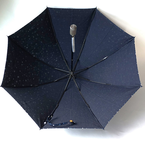 藍染め 木綿 晴雨兼用 折り畳み傘 『藍染め水玉の木陰』 日本製