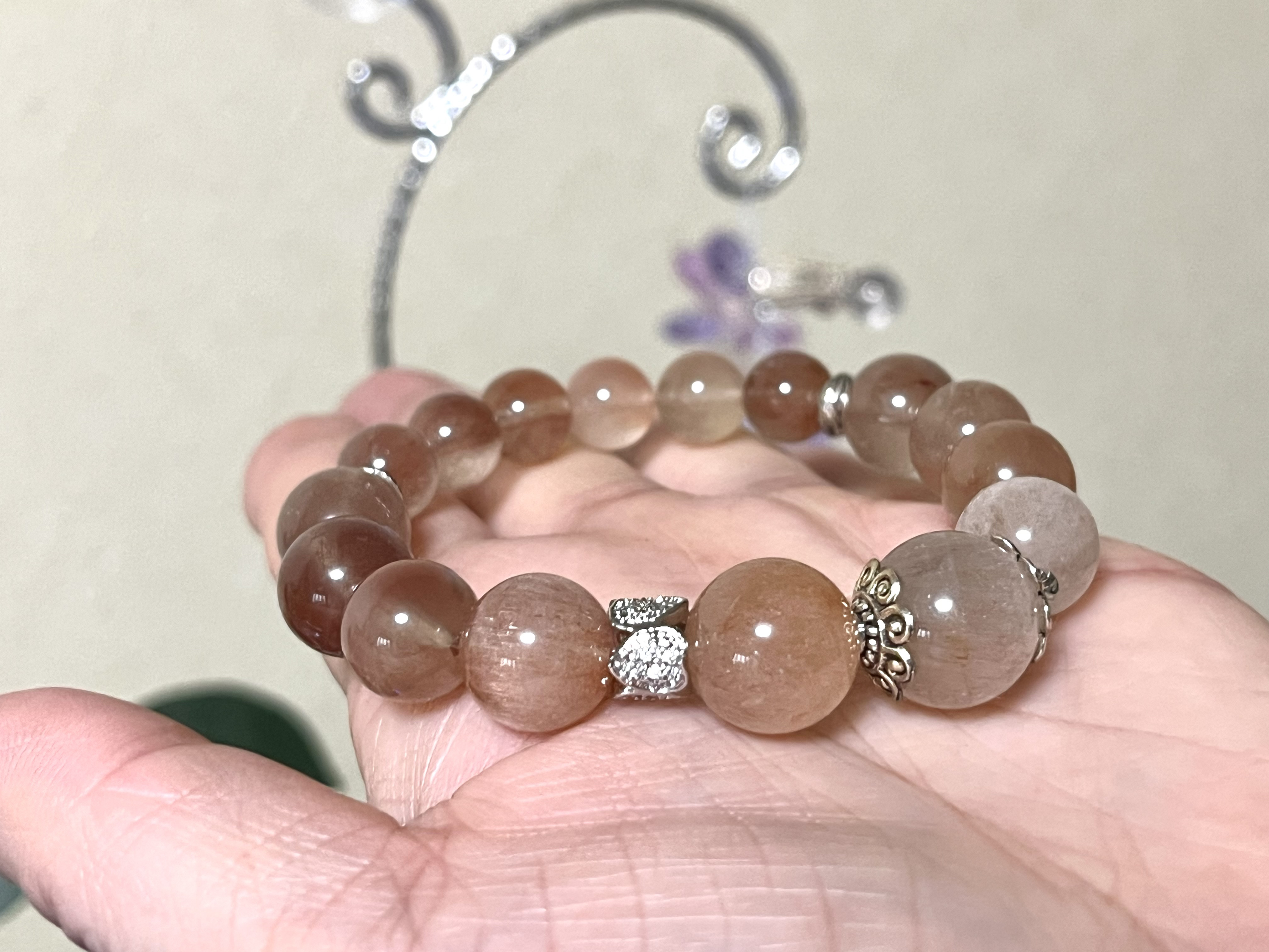 希少ෆ˚*ピンクサゲニティッククオーツブレスレット(*´˘`*)