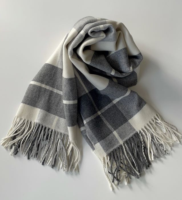 ｶｼﾐﾔ100% 大柄チェックストール