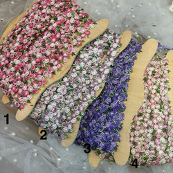 フランスヴィンテージ ロココリボン 水色×ピンク 50cm〜 リボン