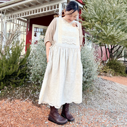 ゆったりリネンワンピ♡たっぷりレースの重ね着ワンピース（25s−025） 11枚目の画像