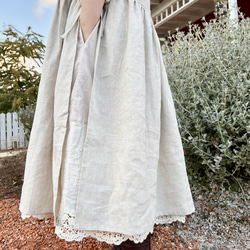ゆったりリネンワンピ♡たっぷりレースの重ね着ワンピース（25s−025） 8枚目の画像