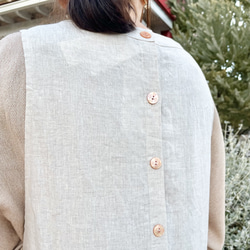 ゆったりリネンワンピ♡たっぷりレースの重ね着ワンピース（25s−025） 5枚目の画像