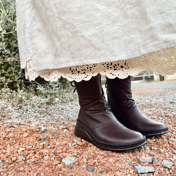 ゆったりリネンワンピ♡たっぷりレースの重ね着ワンピース（25s−025） 9枚目の画像