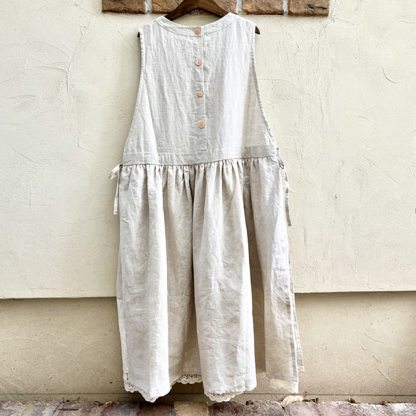 ゆったりリネンワンピ♡たっぷりレースの重ね着ワンピース（25s−025） 17枚目の画像