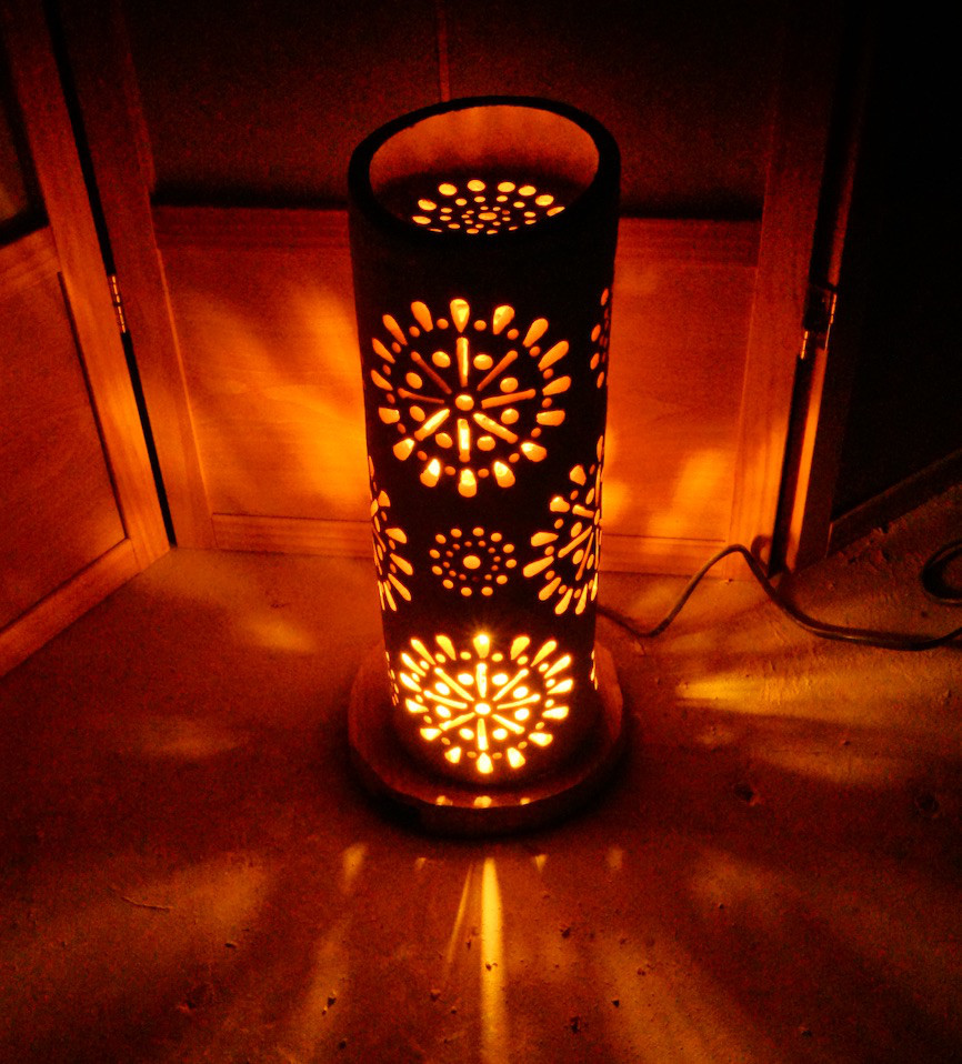 ◆全面彫◆竹灯り・竹あかり・竹灯籠　 ～～ 癒しの灯り ★花火祭り★～～