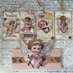 アンティーク タグ コラージュ ドライフラワー 手作り プレゼント №892w アンティーク タグ コラージュ ドライフラワー 手作り プレゼント