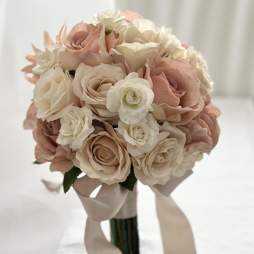 アンティークローズブーケ アンティークピンクブーケ ラウンドブーケ