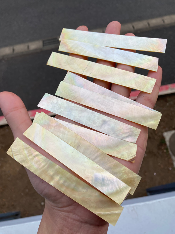 白蝶貝 アーチ型　極薄　スライス　螺鈿　12枚セット 商品詳細ページ 白チョウ貝 薄貝 大大 | 鹿田喜造漆店