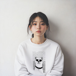 柴犬 サングラス 【名入れ・コメント可】トレーナー 柴犬 豆柴 面白い おもしろ 犬好き プレゼント 3枚目の画像