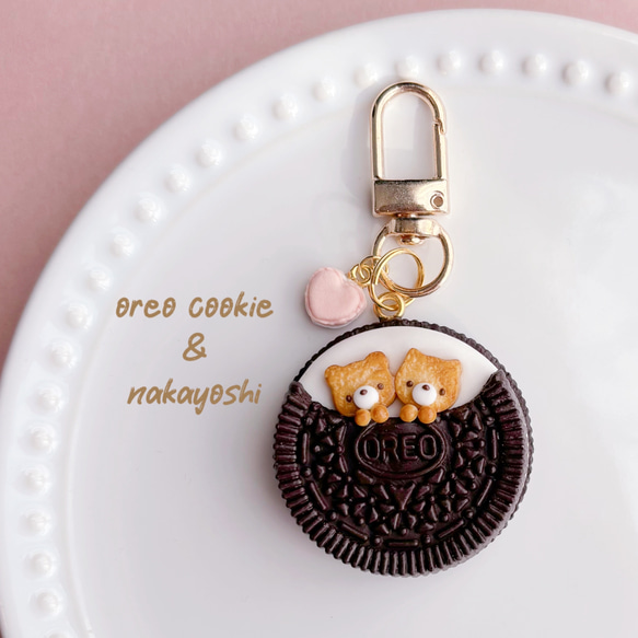 キーホルダー　マカロン　クリームサンド　トゥンカロン　ペパーミントココアクッキー キーホルダー マカロン クリームサンド トゥンカロン