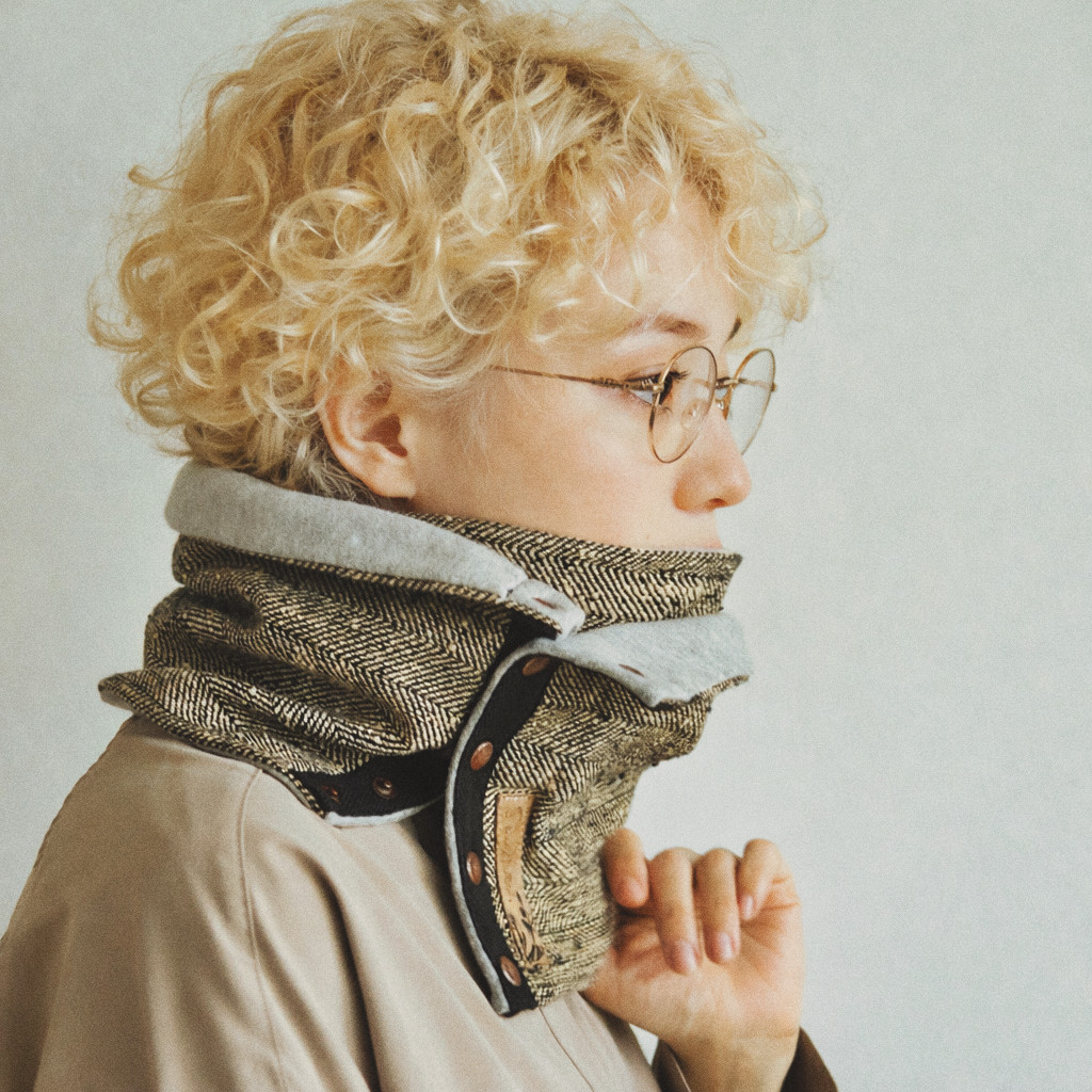 スナップマフラー【ヘリンボーン】