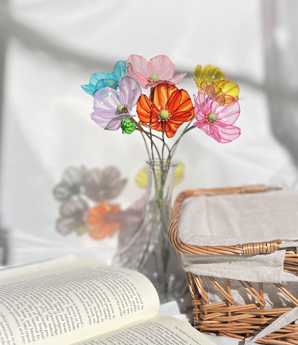 ポピー ディップフラワー ワイヤーフラワー お花 一輪挿し 枯れない