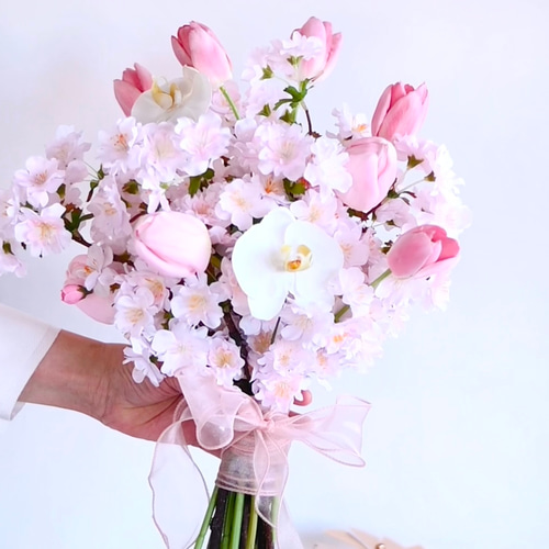 桜＆チューリップブーケ ブーケ happy and joy 通販 18882198