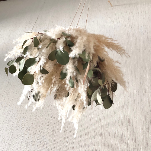 【特価】パンパスグラス ユーカリ フライングリース 34～38cm 特価】パンパスグラス ユーカリ フライングリース 34～38cm