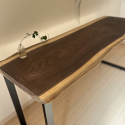 【一点物】ハンドメイド 一枚板　無垢材 ローテーブル　ウォールナット&ステンレス 楽天市場】# 1153□ ウォールナット 一枚板 ダイニングテーブル