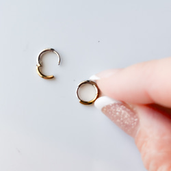 【ifumé】男女兼用！つけっぱなしOK！バイカラー極小ピアス サージカルステンレス 金属アレルギー対応 8枚目の画像