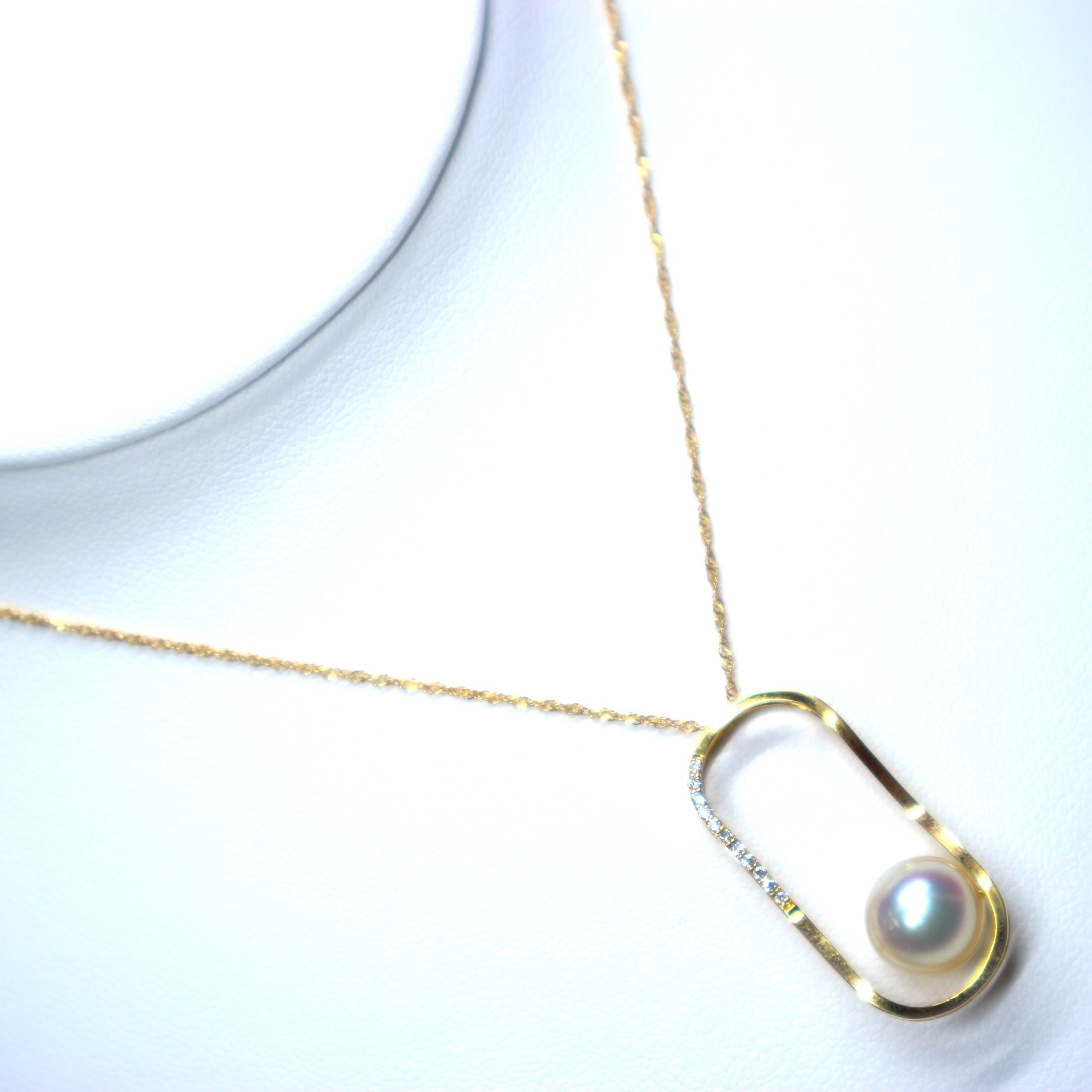 K18YGアコヤ真珠ペンダント⑳（9.0mm珠)