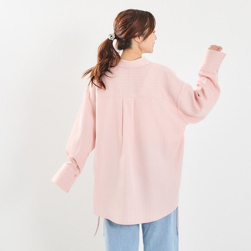 美品✨Theory✦コットン＆リネン素材 ピンク ストライプ シャツ ブラウス Mayree（メイリー）の「【Mayree】ピンクストライプシャツ（シャツ