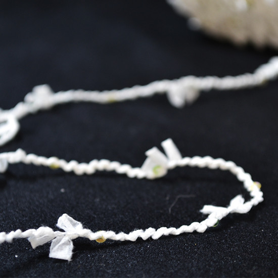 【デッドストック】LUSTRUSA スパンコール糸  ホワイトB  イタリア製  LST-06 野島刺繍 Nowa