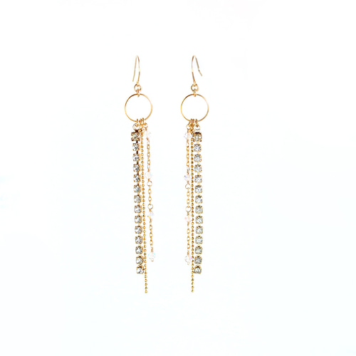 ディーゼル*3連　チェーンピアス DX1452710 Gold-Tone Stainless Steel Front to Back Earrings