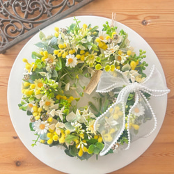 No.196 カラー八の字しめ縄リース2024 ハンドメイドお正月飾り 玄関