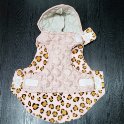 犬服♪フード付き防寒着(着脱簡単！首元と両脇でマジックテープ止め)(小型犬ML) 7枚目の画像