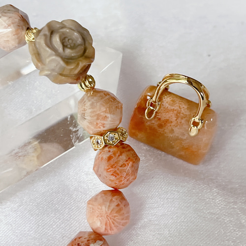 おまけ付き【フォッシルコーラル】フォッシルコーラルブレスレット