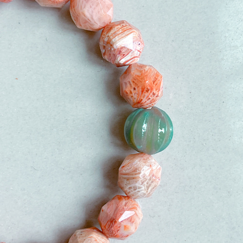 おまけ付き【フォッシルコーラル】フォッシルコーラルブレスレット