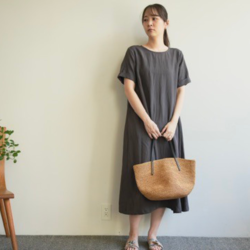 リネンレーヨンAラインワンピ・グレー No.347 ワンピース Mauve