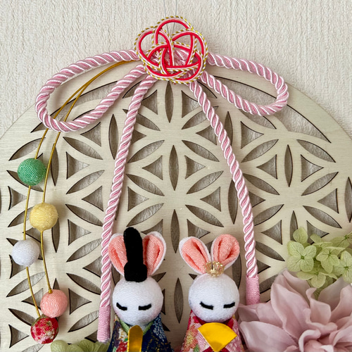 商談中ꕥうさぎのお雛様ガーランドひなまつり桃の節句壁面飾り