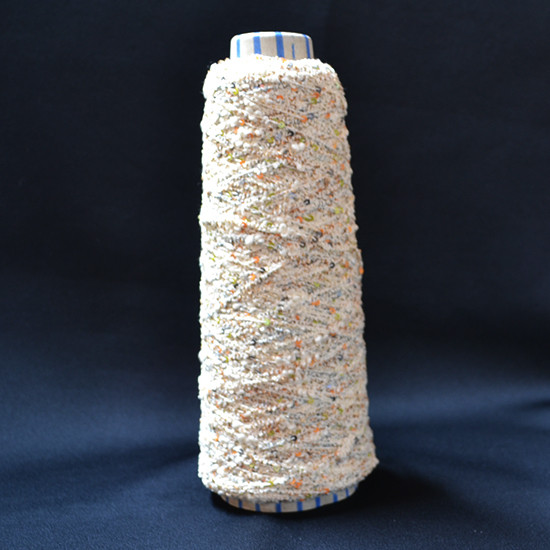 【デッドストック】LUSTRUSA スパンコール糸  ベージュ  イタリア製  LST-09 野島刺繍 Nowa