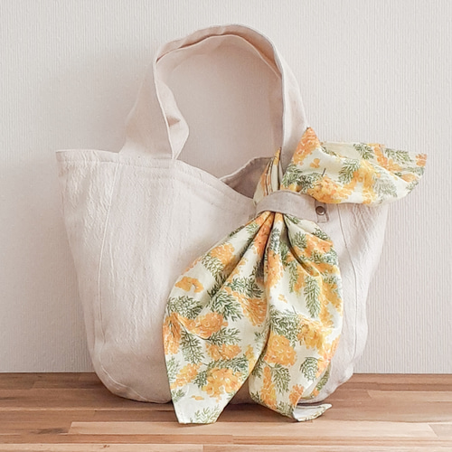 ミモザ 〗ハンカチ トートバッグ 母の日 誕生日 プレゼント 綿 超早割