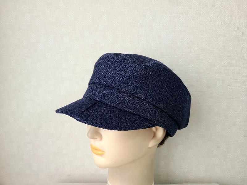 魅せる帽子☆素材の良さが光る♪上質ウールのキャスケット～ネイビーストライプ