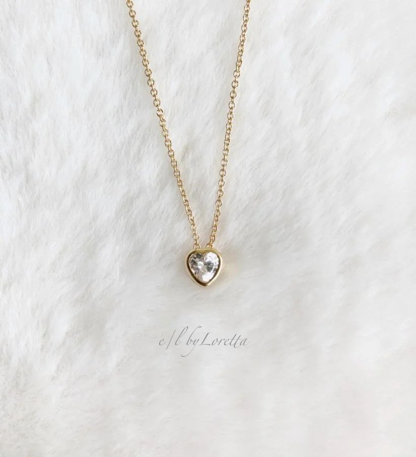 14kgf CZ Heart Necklace　ネックレス