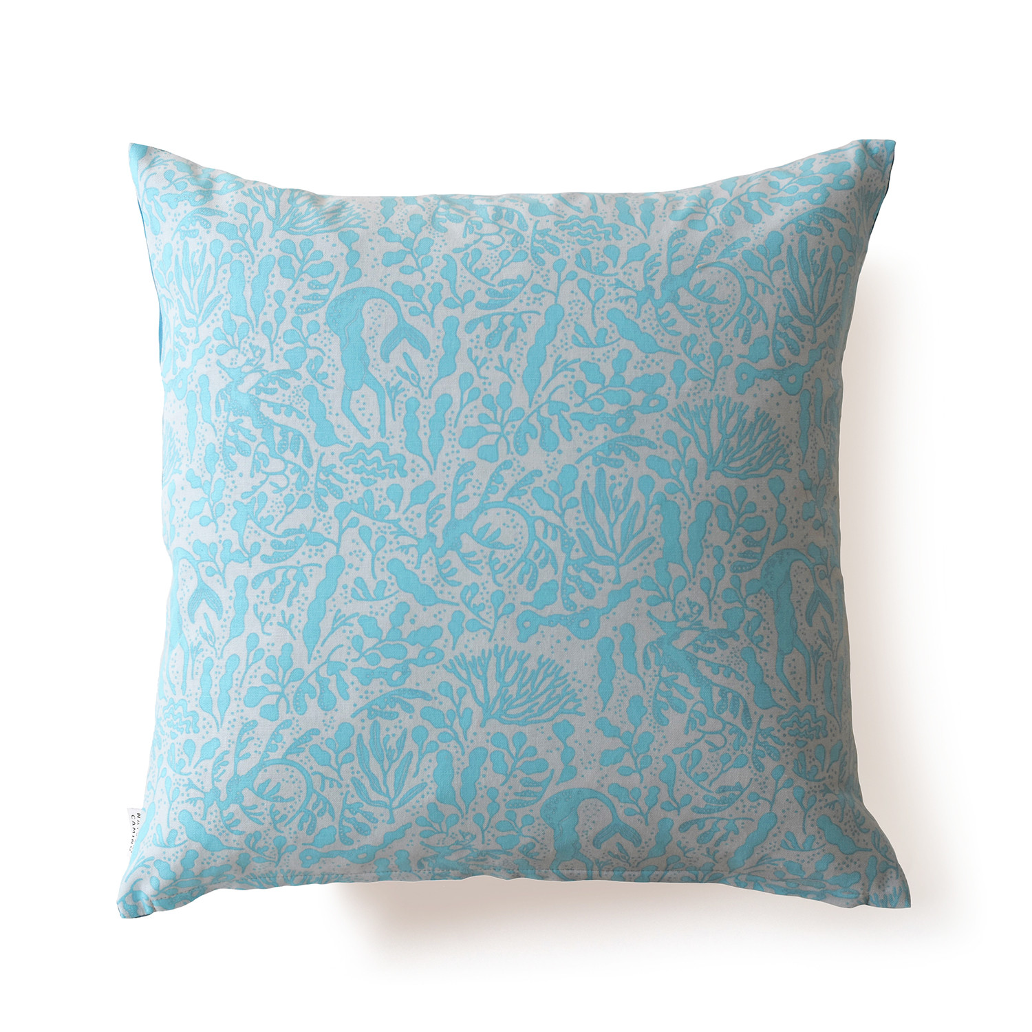 クッションカバー │ "SEADRAGON”　マリンブルー│裏リネン