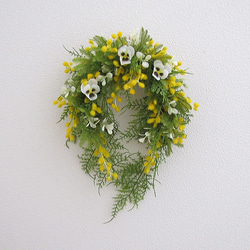 幸せのお月様＊ミモザ三日月リース＊ミモザムーンリース＊スワッグ