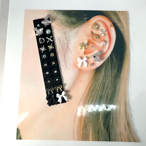 耳ツボジュエリー20粒セット【キラキラ土星】チタン粒 イヤリング