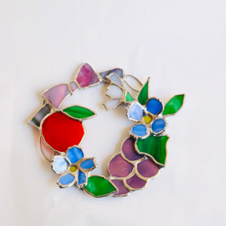 ステンドグラス 吊り下げインテリア クジラと星 モビール micatglass