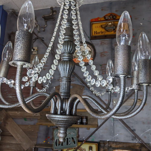 ブルックリンインテリア ヴィンテージ照明 8灯式 クリスタル