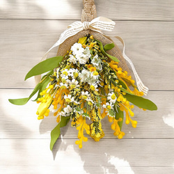 2024年＊フレッシュミモザのドライフラワーリース リース tomokaforest