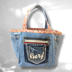 迷彩柄☆リメイク トートバッグ トートバッグ デニムりめいく屋