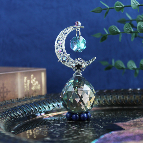 置き型✴︎省スペースに飾れる♪星読みの三日月サンキャッチャー［受注